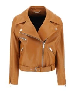 Versace Biker Jacket In Leather