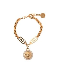 Versace La Medusa Greca Bracelet With Crystals