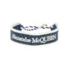 Alexander McQueen Logo Embroidery Denim Bracelet