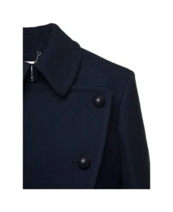 Chloé Blue Long Double-breasted Coat With Flap Pockets In Wool Woman -Italist Store 16010e59071e819b8233d9749f0a1033