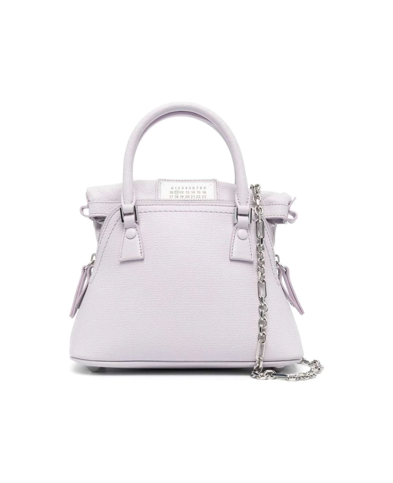 Maison Margiela Lilac '5ac Classique Micro' Crossbody Bag With Patch Logo In Leather Woman 1 Maison Margiela Lilac '5ac Classique Micro' Crossbody Bag With Patch Logo In Leather Woman
