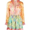 Zimmermann Multicolour Raie Silk Playsuit