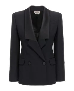 Alexander McQueen Double-breasted Blazer With Satin Details