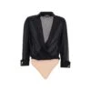 Sheer-finish V-neck Georgette Bodysuit Elisabetta Franchi