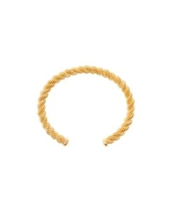 'grace' Texturized Bracelet In 18k Gold-plated Bronze Woman