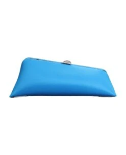 Long Night Hand Bag In Cyan Satin