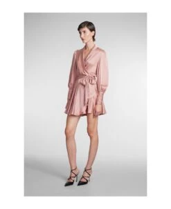 Zimmermann Dress In Rose-pink Silk -Italist Store 54ce6efd5cd003bcc4699db2ccc805eb