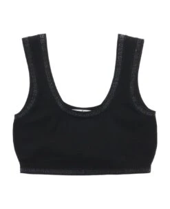 ALEXANDER WANG Sports Bra With Crystal-studded Logo Trims
