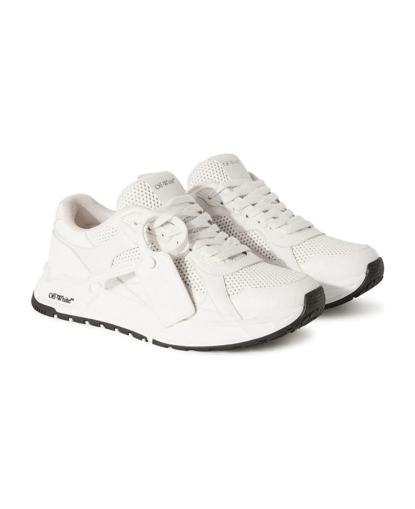 Off-White White Leather Kick Off Lace-up Sneakers 2 Off-White White Leather Kick Off Lace-up Sneakers - Image 2