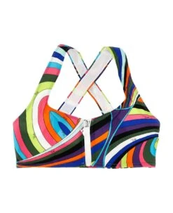 Patterned Print Bikini Top