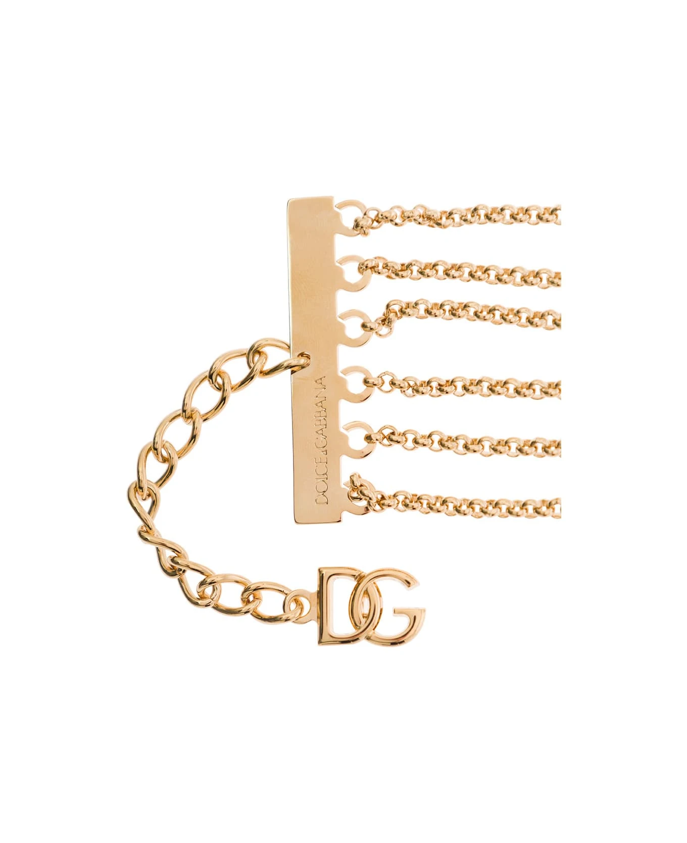 Dolce & Gabbana 'kim' Gold-colored Multi-chain Chocker In Brass Woman 2 Dolce & Gabbana 'kim' Gold-colored Multi-chain Chocker In Brass Woman - Image 2