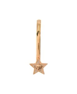 Versace Gold-tone Star Embellished Hair Pin With Strass In Brass Woman