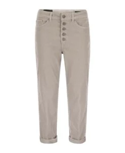 Dondup Koons - Multi-striped Velvet Trousers With Jewelled Buttons