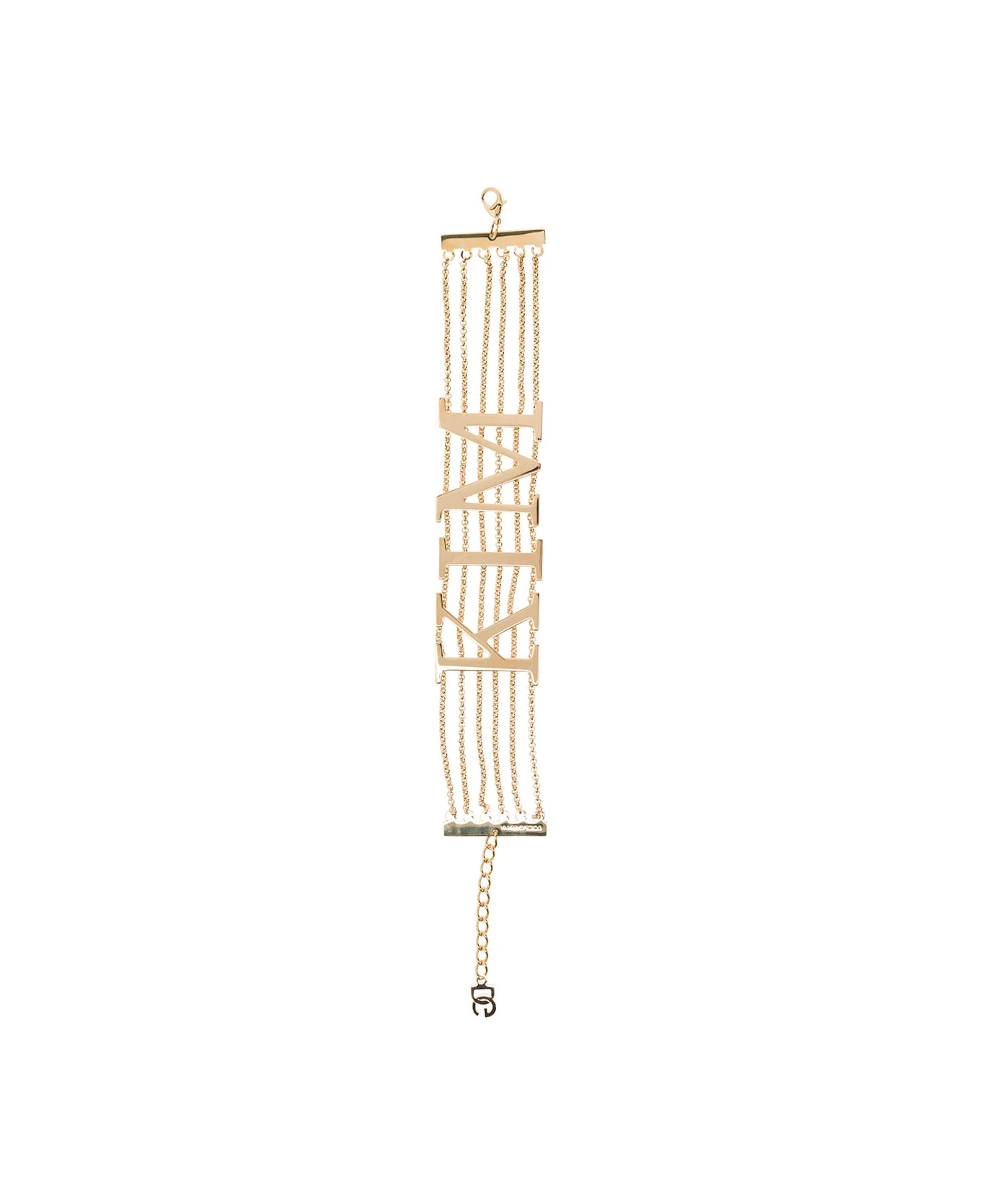Dolce & Gabbana 'kim' Gold-colored Multi-chain Chocker In Brass Woman 1 Dolce & Gabbana 'kim' Gold-colored Multi-chain Chocker In Brass Woman
