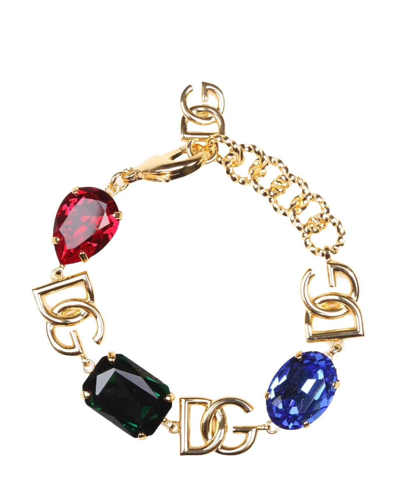 Dolce & Gabbana Bracelet With Colored Stones And Dg Logo 1 Dolce & Gabbana Bracelet With Colored Stones And Dg Logo