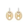 Paco Rabanne Silver And Gold 'xtra Eight Dang' Earrings With Pressure Closure In Brass And Aluminum Woman