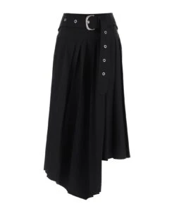 Off-White Belted Tech Drill Pleated Skirt