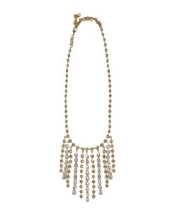 Crystal And Chain Fringes Necklace