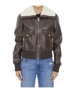 Dolce & Gabbana Faux Leather Bomber Jacket