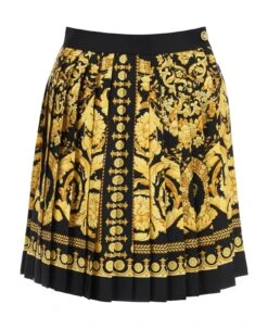 Versace Barocco Pleated Mini Skirt