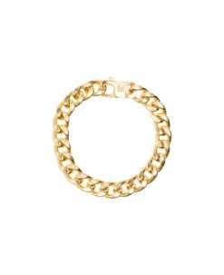 'thea' Chain Bracelet With Engraved Logo In 18k Gold Plated Bronze Woman