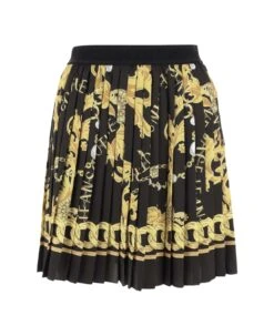 Versace Jeans Couture Chain Couture Pleated Skirt