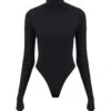 Mugler Bodysuit With Stand Collar