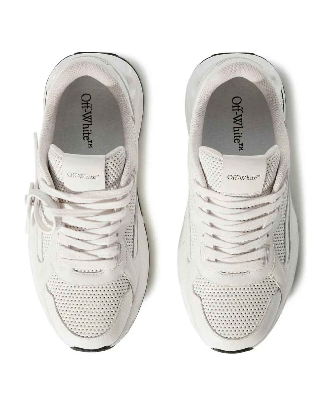 Off-White White Leather Kick Off Lace-up Sneakers 3 Off-White White Leather Kick Off Lace-up Sneakers - Image 3