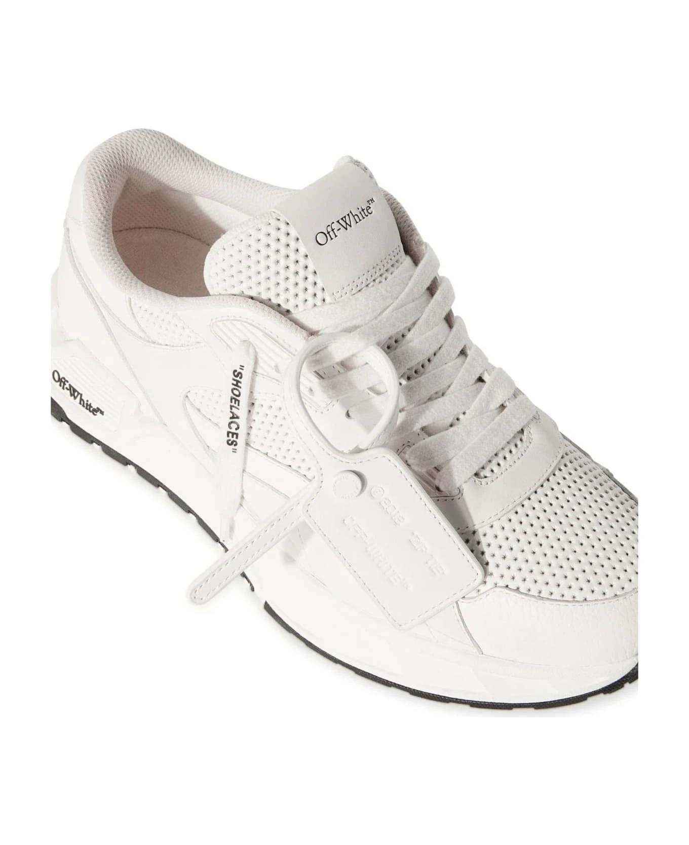Off-White White Leather Kick Off Lace-up Sneakers 5 Off-White White Leather Kick Off Lace-up Sneakers - Image 5