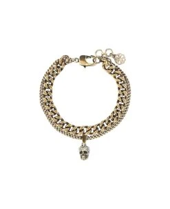 Alexander McQueen Gold Metal Bracelet