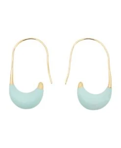 Dipped Hieroglyphic Gold Pleated Earrings