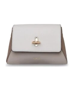 Furla Net Crossbody Bag In Ivory And Beige Leather