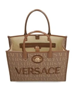 Versace All Over Logo Canvas Tote -Italist Store b4d2d20d90571c5b8a2d3c20ceca90da