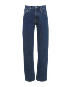 Straight Leg Jeans In Blue Denim