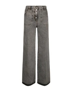 Etro Wide Flare Leg Multi-buttons Jeans