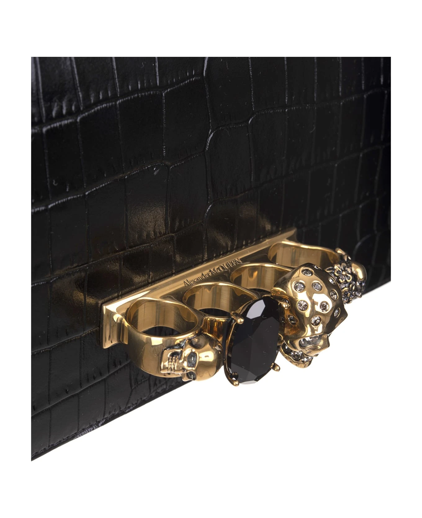 Alexander McQueen Black And Golden Jewelled Satchel Bag 5 Alexander McQueen Black And Golden Jewelled Satchel Bag - Image 5