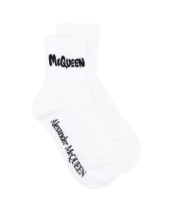 Alexander McQueen White Mcqueen Graffiti Socks