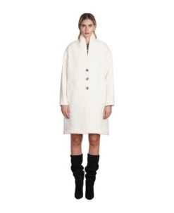 Sharon Coat In Beige Acrylic