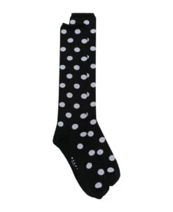 Marni Black Polka Dot-print Ribbed Socks