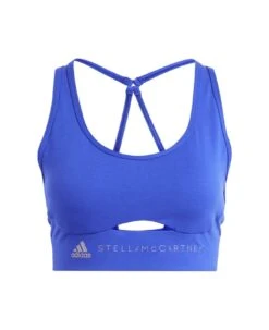 Adidas By Stella Mccartney Logo Printed Scoop-neck Sports Bra