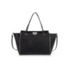 Valentino Garavani Rockstud Medium Tote In Black Calf Leather