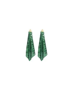 Paco Rabanne Green Mesh Drop Earrings