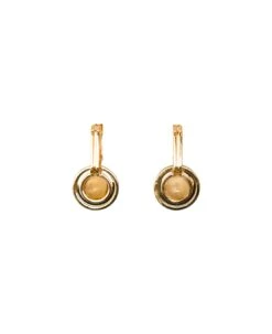 Sophia Gold Plated Brass Earrings With Stone Leda Madera Woman