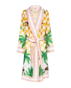Casablanca Printed Silk Robe