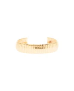 'cleo' Texturized Bracelet In 18k Gold Plated Bronze Woman