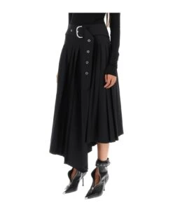 Off-White Belted Tech Drill Pleated Skirt -Italist Store fcacda215d671085dd0e3504db34f519