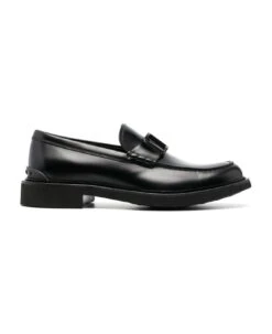 Tod's Black T Timeless Leather Loafers