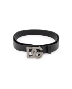 Dolce & Gabbana Lux Leather Belt With Crossed Dg Logo
