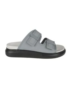 Alexander McQueen Logo Embossed Flat Sandals