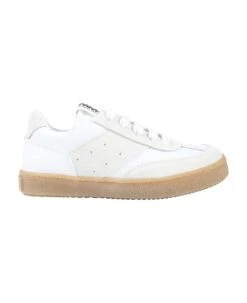 MM6 Maison Margiela White Sneakers For Kids With Logo Patch